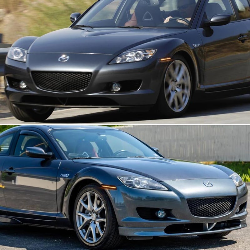 TurningMax For 2004 2005 2006 2007 2008 Mazda RX-8 RX8 Front Bumper Side Marker lights Smoked Lens Amber LED F151-51-120E, F151-51-130E - Image 4